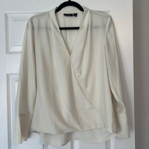 Halogen Cream Wrap Blouse